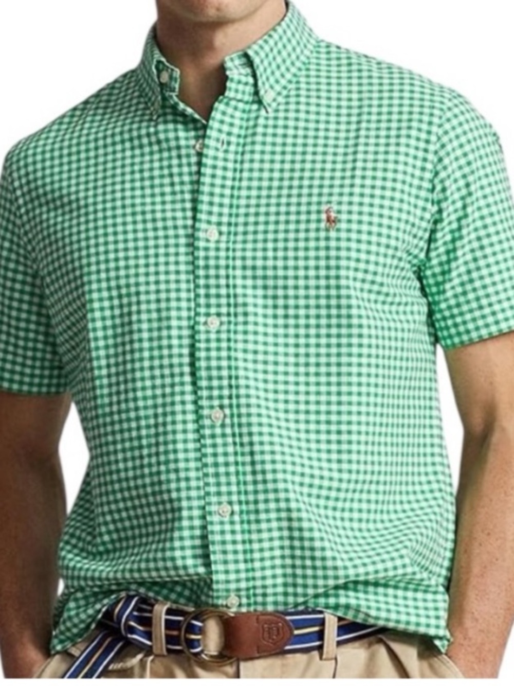 Ralph Lauren Gingham Shirt Short Sleeve Button Down Boys XL(18-20)